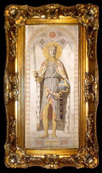 framed  Jean Auguste Dominique Ingres Portrait of Duke Ferdinand-Philippe of Orleans,as St,Ferdiand of Castile (mk04), ta009-2